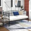 Metal Daybed Frame Multifunctional Mattress Foundation/Bed Sofa with Headboard, Twin, Black