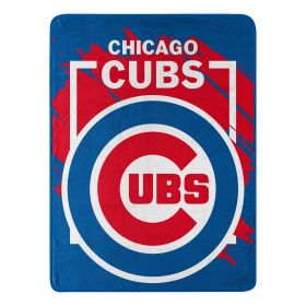 CUBS OFFICIAL MLB "Walk off" Micro Raschel Throw Blanket; 46" x 60"