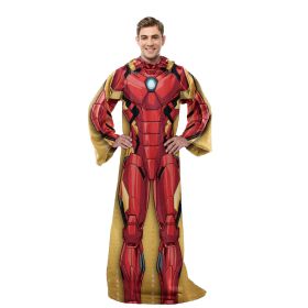 Avengers - Classic Iron Man Star Wars: The Mandalorian; Comfy Mando Adult Silk Touch Comfy Throw Blanket with Sleeves; 48" x 71"