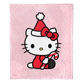 Hello Kitty; Candy Cane Kitty Aggretsuko Comics Silk Touch Throw Blanket; 50" x 60"