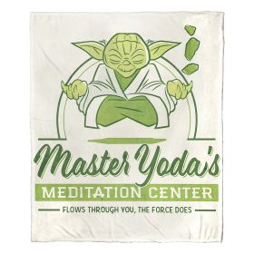 Star Wars; Master Yoda Meditation Center Aggretsuko Comics Silk Touch Throw Blanket; 50" x 60"