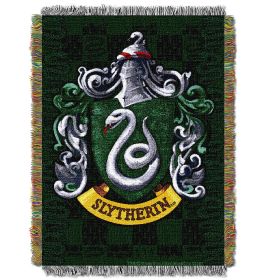 Harry Potter Slytherin Shield Licensed 48"x 60" Woven Tapestry Throw by The Northwest Company