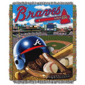 Braves OFFICIAL Major League Baseball; "Home Field Advantage" 48"x 60" Woven Tapestry Throw by The Northwest Company