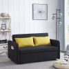 Twins Sofa Bed Black Fabric