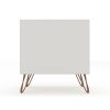 Manhattan Comfort Rockefeller 1.0 Mid-Century- Modern Nightstand with 1-Drawer in Off White