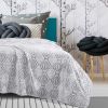 Back Printing Shaved Flannel Plush Blanket, checked Blanket for Bed or Sofa, 80" x 90", Grey ( Set of 2)