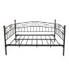 Metal Daybed Frame Multifunctional Mattress Foundation/Bed Sofa with Headboard, Twin, Black