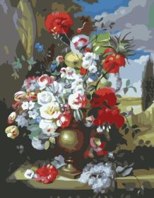 Digital Oil Painting Frameless Flowers (Option: European Classical Flowers-No Inner Frame 40 X50)