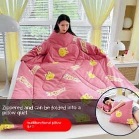 Multi-functional Lazy Quilt Student Dormitory Can Wear Sleeved Quilt (Option: Jenny Rabbit Pink-Adult Pillow)