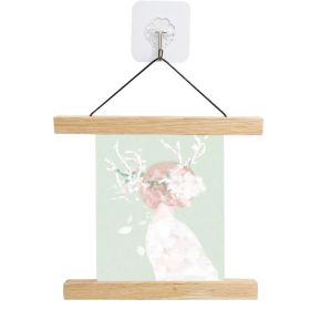 Magnetic Hanging Shaft Nordic Simple Photo Poster Hanging Shaft Decorative Painting Pole (Option: Oak-60cm)