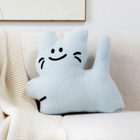 Cat Pillow Cover Cartoon Living Room Sofa (Option: Haze Blue Jump-45x45)