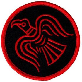 Viking Flag Epaulet Embroidery Velcro Label (Option: Round Sunbird Red-8x5cm)