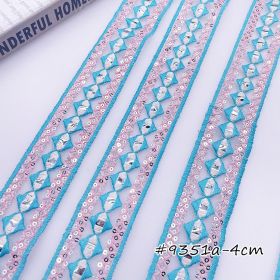 Ethnic Style Embroidered Clothing Decorative Lace (Option: 9315a-Blue Pink Color)