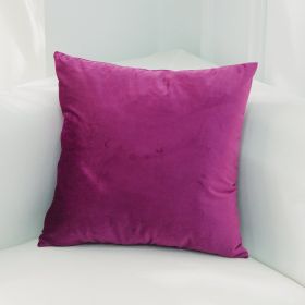 Dutch Suede Pillow Cushion Sofa Cushion Office Lumbar Bed Head Backrest Velvet Pillow Cover (Option: 34Purplish Red-50x50cmWithout Core)