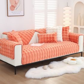 Warm Sofa Bubble Plush Pillowcase Pillow (Option: Orange Red-30x50cm pillow)