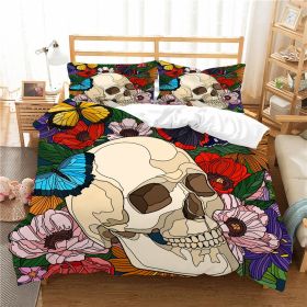 3D Printed Skull Printed Three-piece Home Textile Set (Option: style3-US Full 200*230)