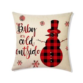 Christmas Linen Pillow Cover Home Decoration (Option: 5 Style-45 X45cm Without Pillow)