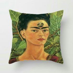 New Mexico Frida Caro Woman Self-portrait Pattern Digital Printing Linen Pillow Cover (Option: 4style-45cm)