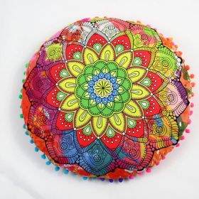 Flower Round Seat Cover Furniture Cushion Case (Option: Splash Ink New Flowers-43cm Diameter Pillowcase)