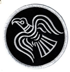 Viking Flag Epaulet Embroidery Velcro Label (Option: Round Sunbird White-8x5cm)