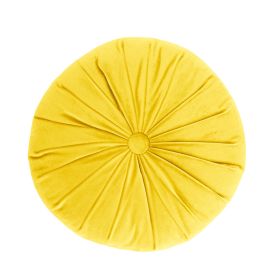 Nordic Handmade Round Pumpkin Pillow Solid Color (Option: Morandi Yellow-40x40x13cm)