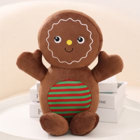 Christmas Gingerbread Man Pillow Christmas Tree Cushion (Option: Stripe 40cm-Cored)