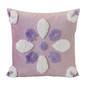 Nordic Cushion Three-dimensional Tufted Bed & Breakfast Pillowcase (Option: Purple-Pillow Cover Pillow Core)