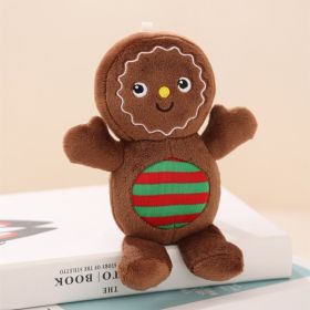 Christmas Gingerbread Man Pillow Christmas Tree Cushion (Option: Striped Pendant 15cm-Cored)