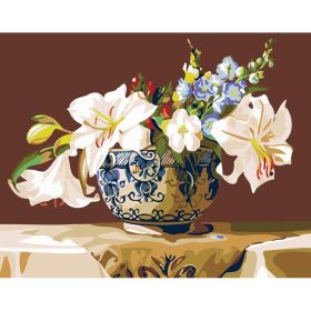 Digital Oil Painting Frameless Flowers (Option: Aromatic Lily-No Inner Frame 40 X50)