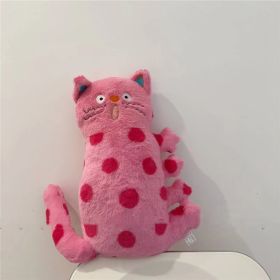 Cute Cat Pillow Living Room Sofa Cushion (Option: Pink Polka Dot Cat Side-45cm)