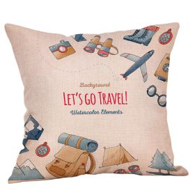 Tourism Theme Summer Beach Sofa Pillow Cases (Option: 6 Style-4x45cm)