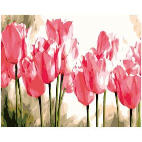 Digital Oil Painting Frameless Flowers (Option: Pink Tulip-No Inner Frame 40 X50)