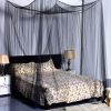 4 Corner Post Full Queen King Size Bed Mosquito Net-Black