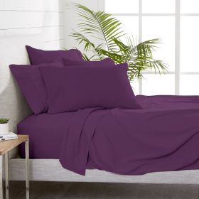 6 Piece Sheet Set, Microfiber, 2 Extra Pillowcases, Cal King (Actual Color: Plum)