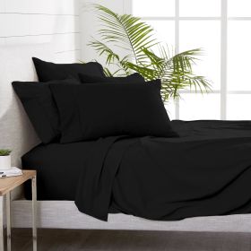 6 Piece Sheet Set, Microfiber, 2 Extra Pillowcases, Cal King (Actual Color: Black)