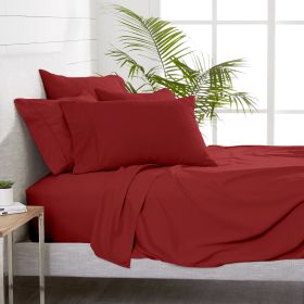 6 Piece Sheet Set, Microfiber, 2 Extra Pillowcases, Cal King (Actual Color: Red)