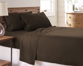 DDI 1941668 Premium Double Brushed 4 Piece Sheet Set , California King (Actual Color: Chocolate)