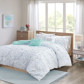 Abby Metallic Printed and Pintucked Comforter Set (Color: as Pic)