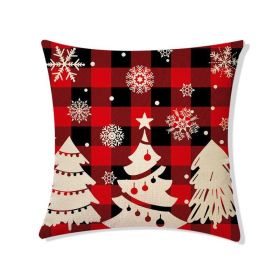 Christmas Linen Pillow Cover Home Decoration (Option: 1 Style-45 X45cm Without Pillow)