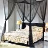 4 Corner Post Full Queen King Size Bed Mosquito Net-Black