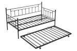 Metal Twin Daybed with Trundle/ Heavy-duty Sturdy Metal/ Noise Reduced/ Trundle for Flexible Space/ Vintage Style/ No Box Spring Needed