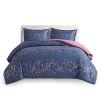 Janie Rainbow Iridescent Metallic Dot Comforter Set