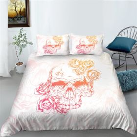 3D Printed Skull Printed Three-piece Home Textile Set (Option: style11-US Full 200*230)