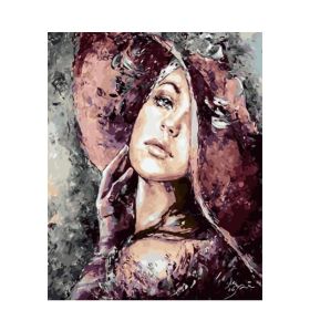 Digital Oil Painting Decorative Frameless (Option: 1342 Red Hat Female-Frameless 40X50CM)