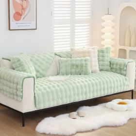 Warm Sofa Bubble Plush Pillowcase Pillow (Option: Green-30x50cm pillow)