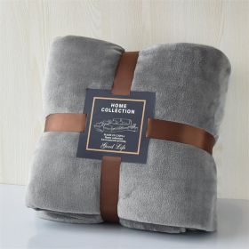 Nap Travel Solid Color Flannel Thickened Blanket (Option: Gray-200x230cm)