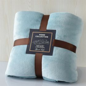 Nap Travel Solid Color Flannel Thickened Blanket (Option: Mint-180X200cm)