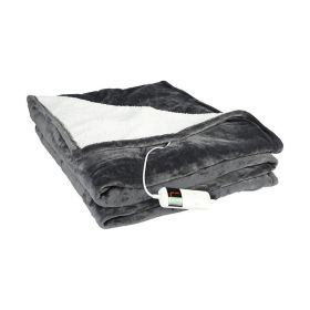 European Standard Electric Blanket Dormitory Thermal Shop Intelligent Temperature Control Electric Heating Cover Blanket (Option: Flannel Dark Gray-6284)