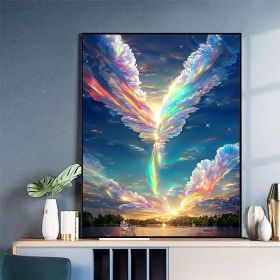 Tiangong Digital Oil Painting Colorful Decorative Painting (Option: F098 Angel Wings-40x50cm Tight Inner Frame)