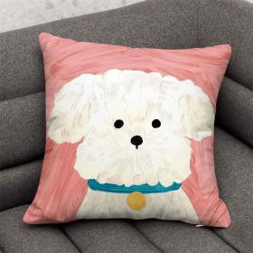 Cute Dog Cartoon Throw Pillow Dormitory Bedroom Square (Option: GG 5-45x 45cm-With pillow core)